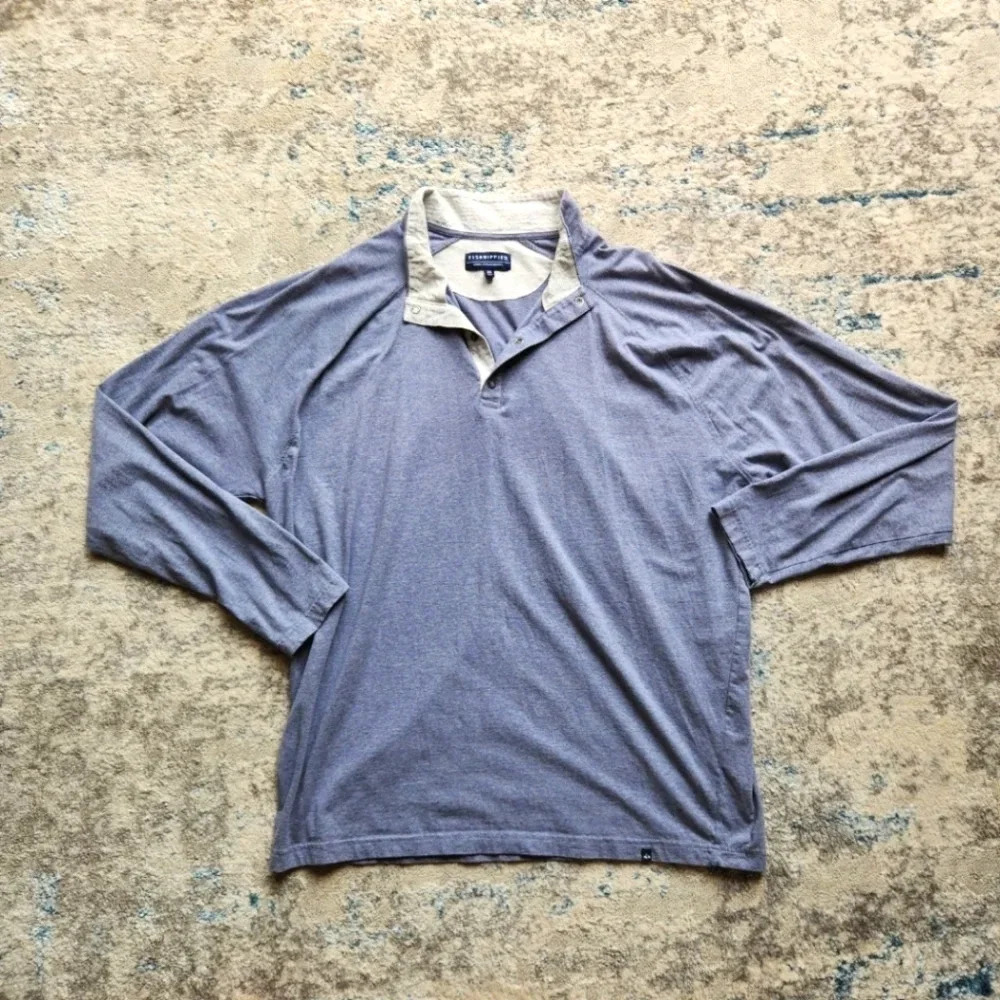 Fish‎ Hippie Men's Size XXL Button Collar Long Sleeve Shirt Blue